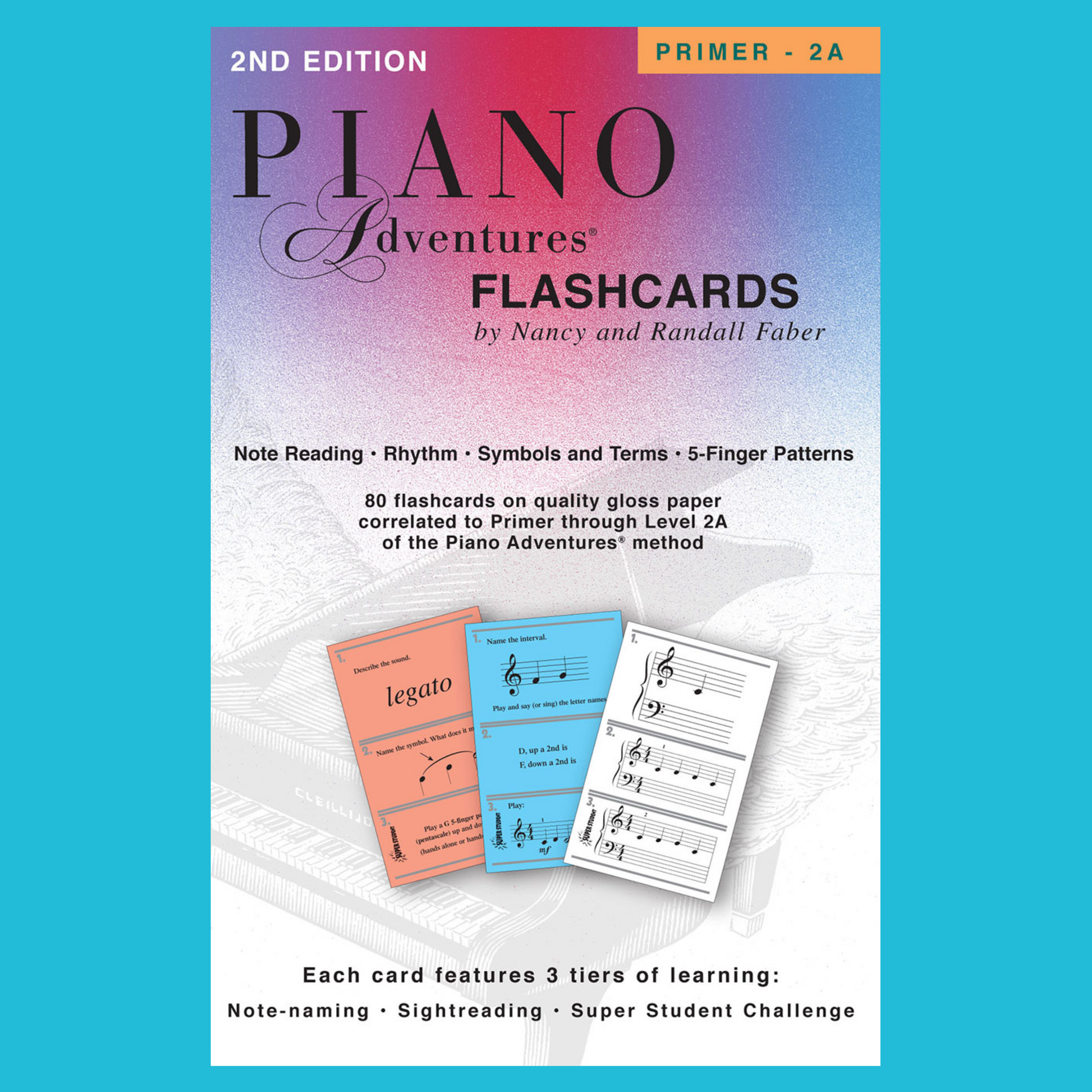 Piano Adventures: Primer To Level 2A Flashcards (80 Boxed Cards) & Keyboard