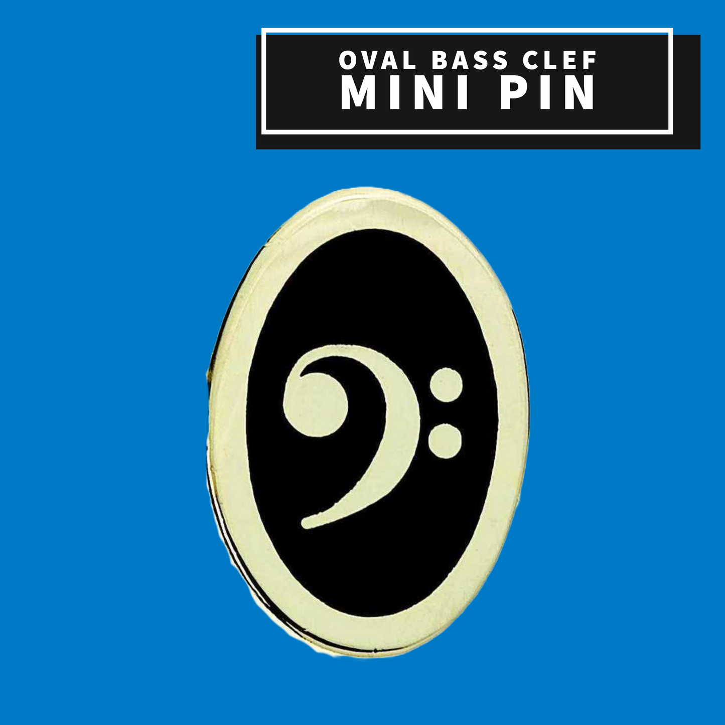 Oval Bass Clef Mini Pin
