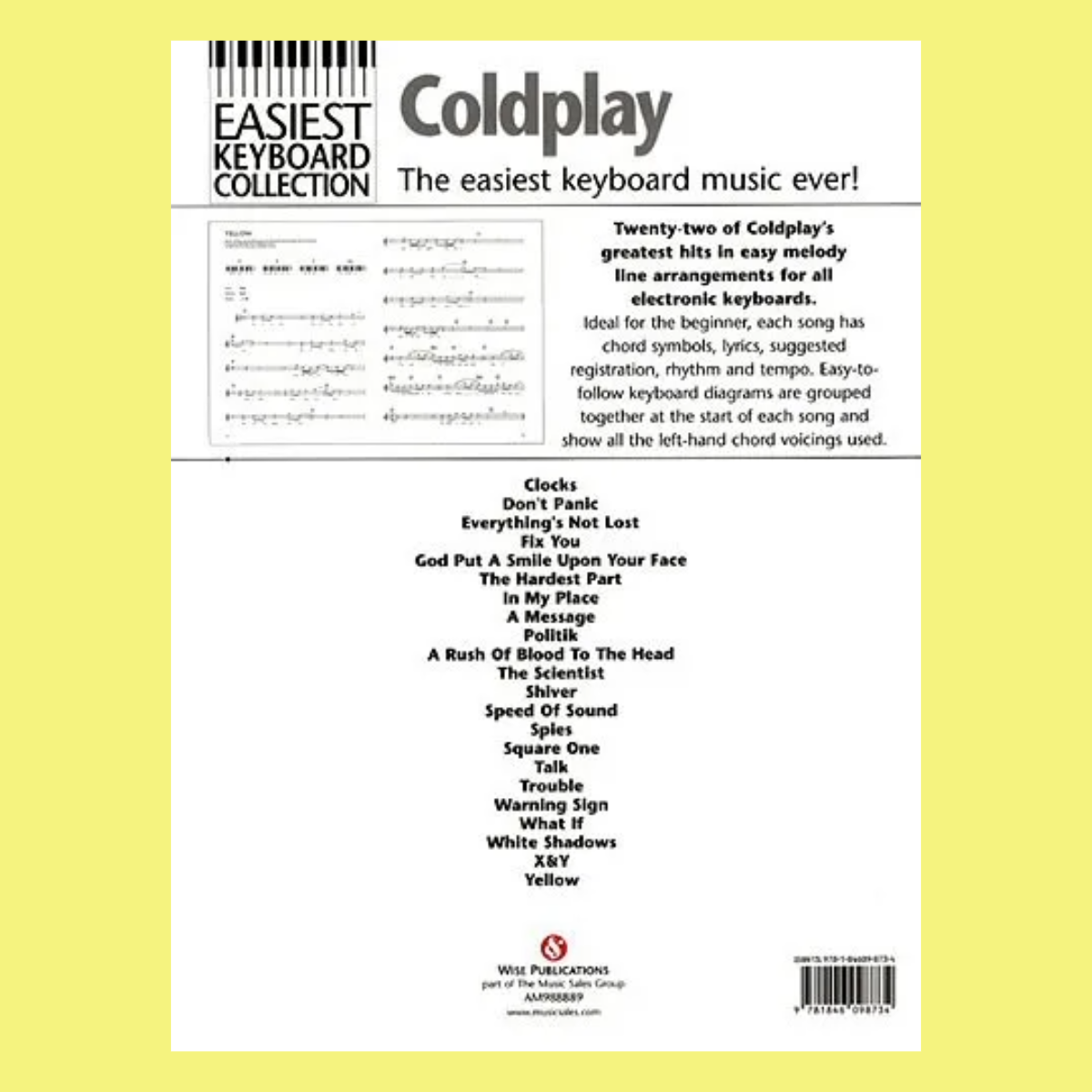 Coldplay - Easiest Keyboard Collection Songbook