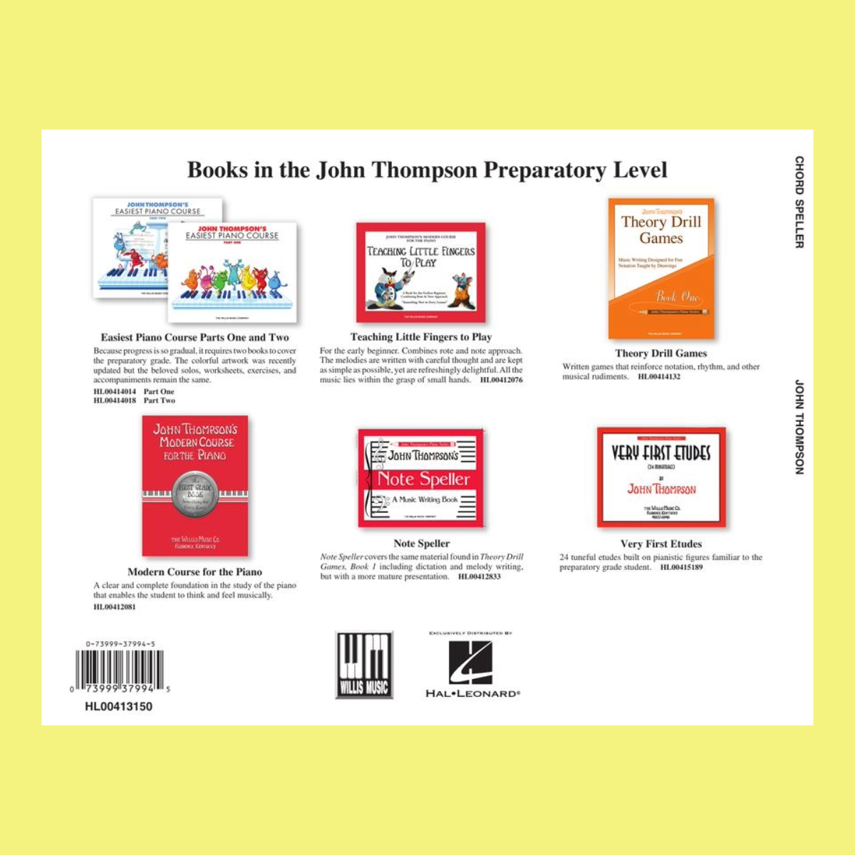 John Thompsons - Chord Speller Book