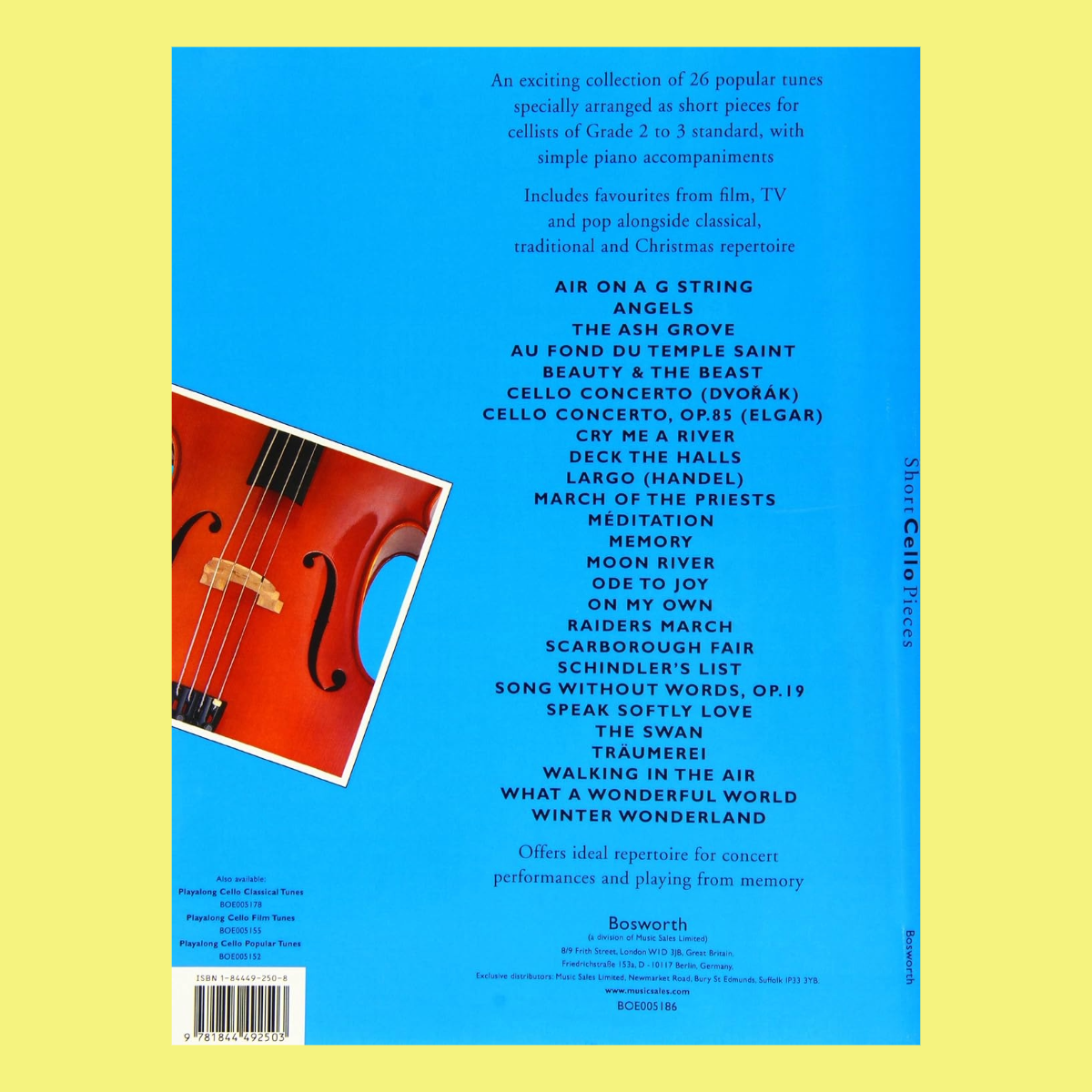 Short Cello Pieces For Cello with Piano Accompaniment Book