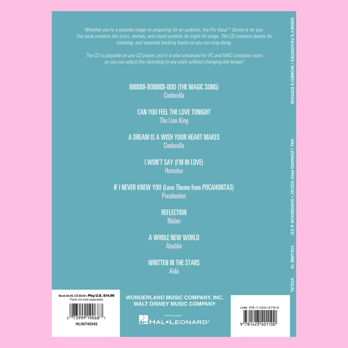 Disney Favorites - Pro Vocal Womens Edition Volume 16 Book/Cd