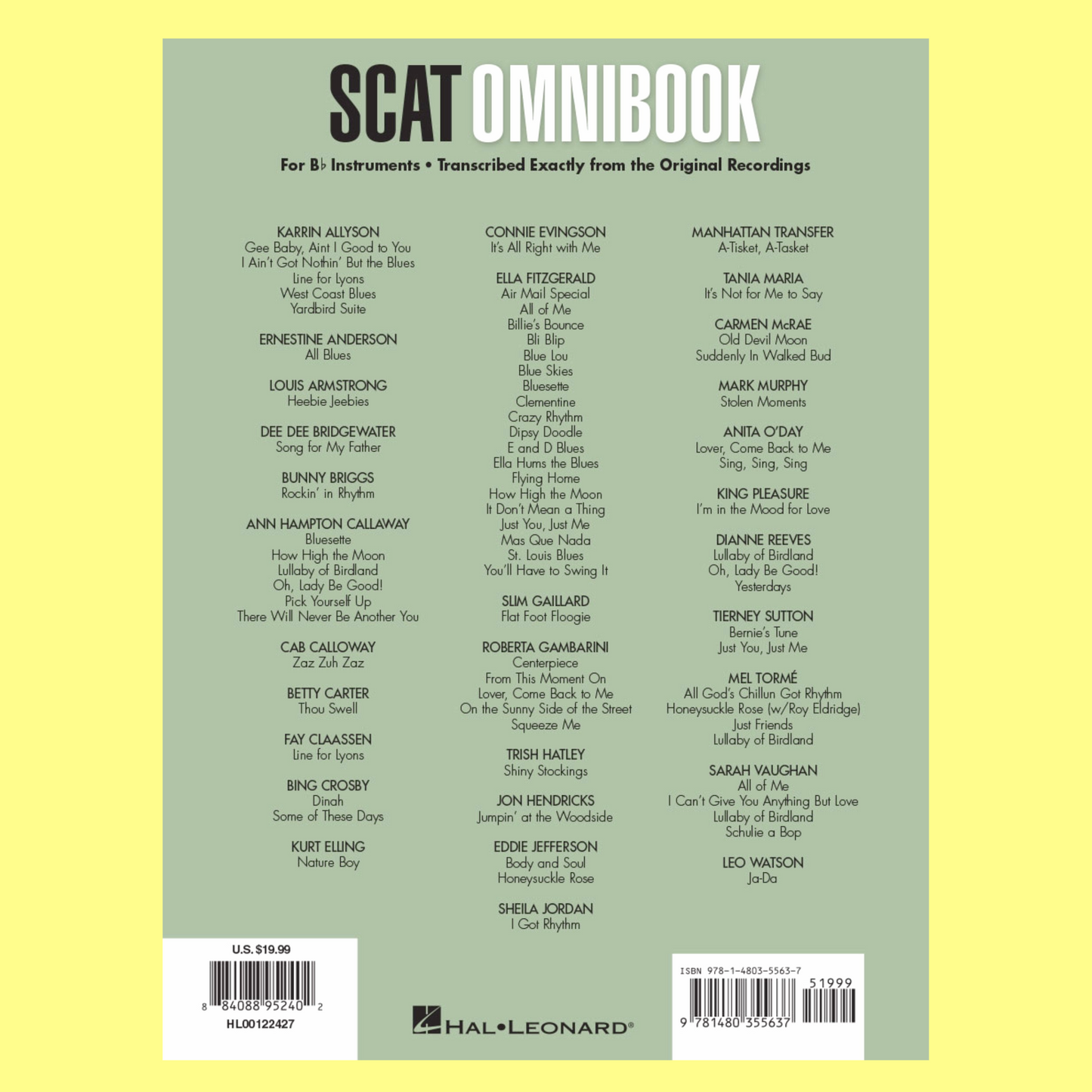 Scat Omnibook For Vocalists and B Flat Instruments (63 Songs)