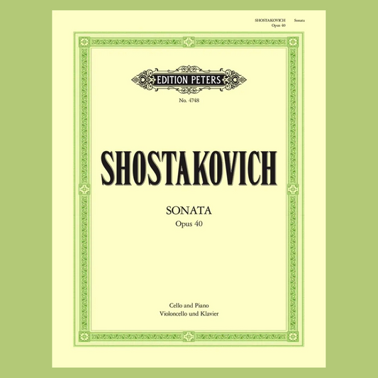 Shostakovich - Sonata D Minor Op 40 For Cello/Piano Book