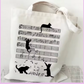 Playful Musical Kittens - White Cotton Tote Bag (35cm x 40cm)