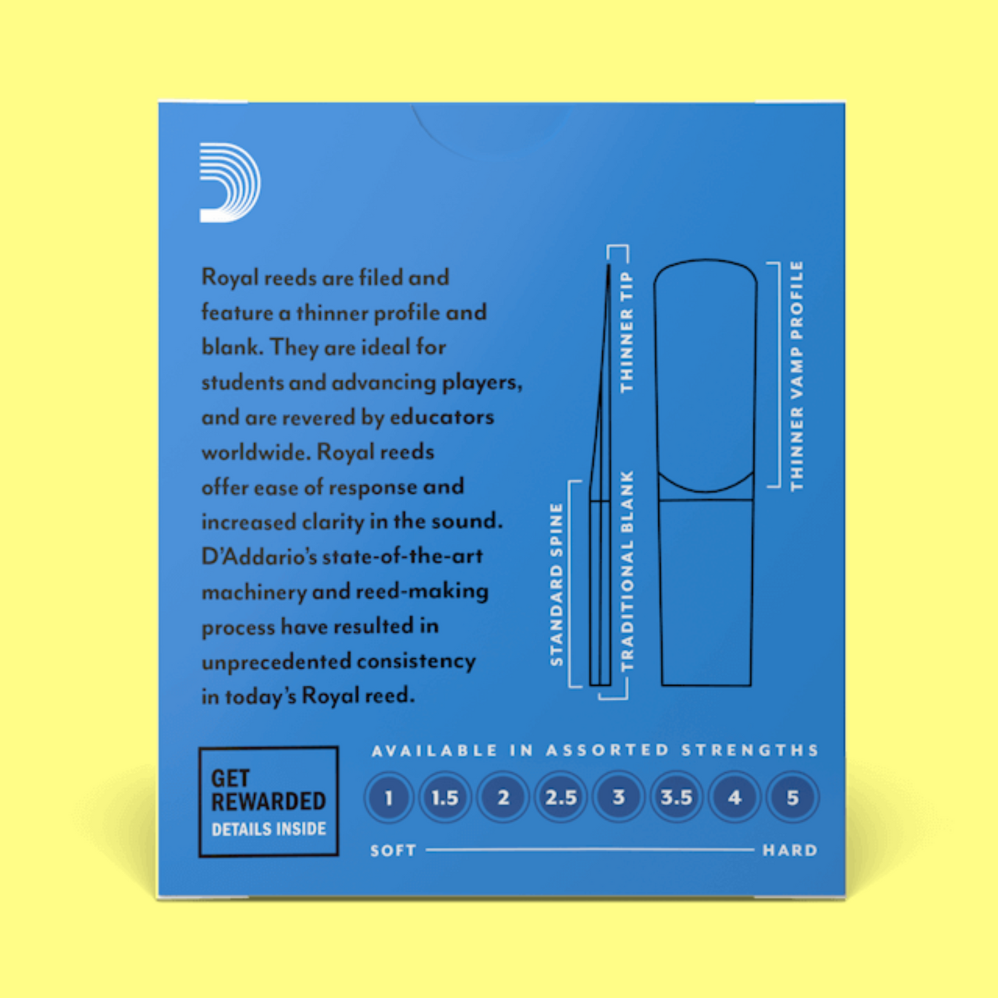 D'Addario - 2.0 Alto Saxophone Royal Reed (10 Pack) - Beginners