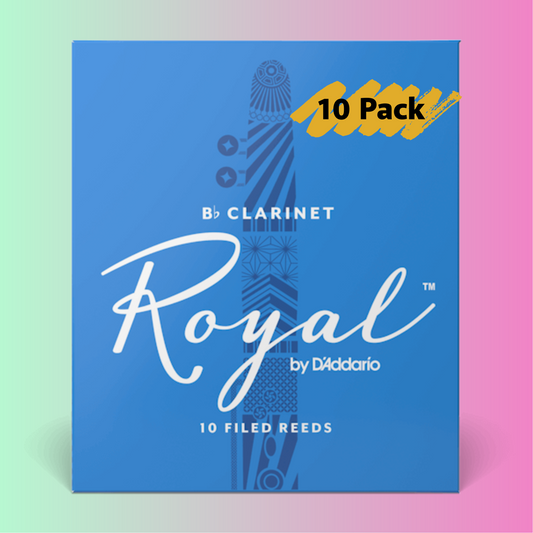 D'Addario 2.0 Bb Clarinet Royal Reed (10 Pack) - Perfect for Beginners