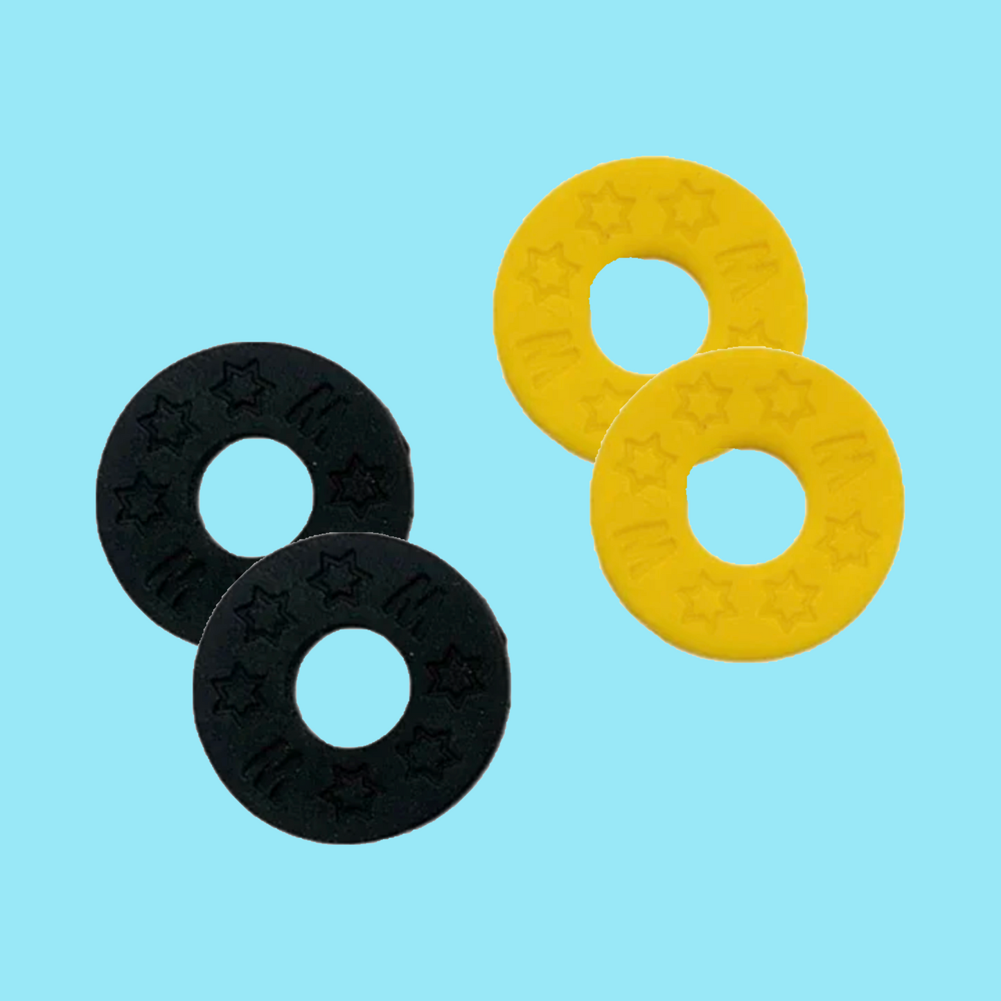 Musicworx - Yellow & Black Strap Blocks (4 Pack)