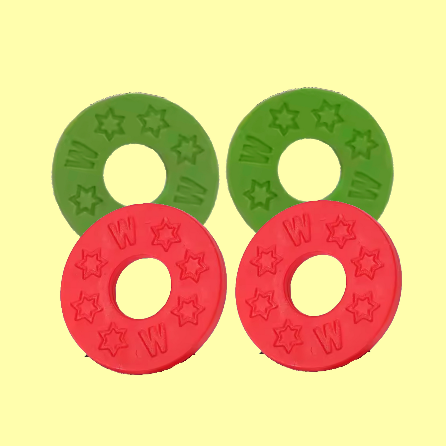 Musicworx - Green & Red Strap Blocks (4 Pack)