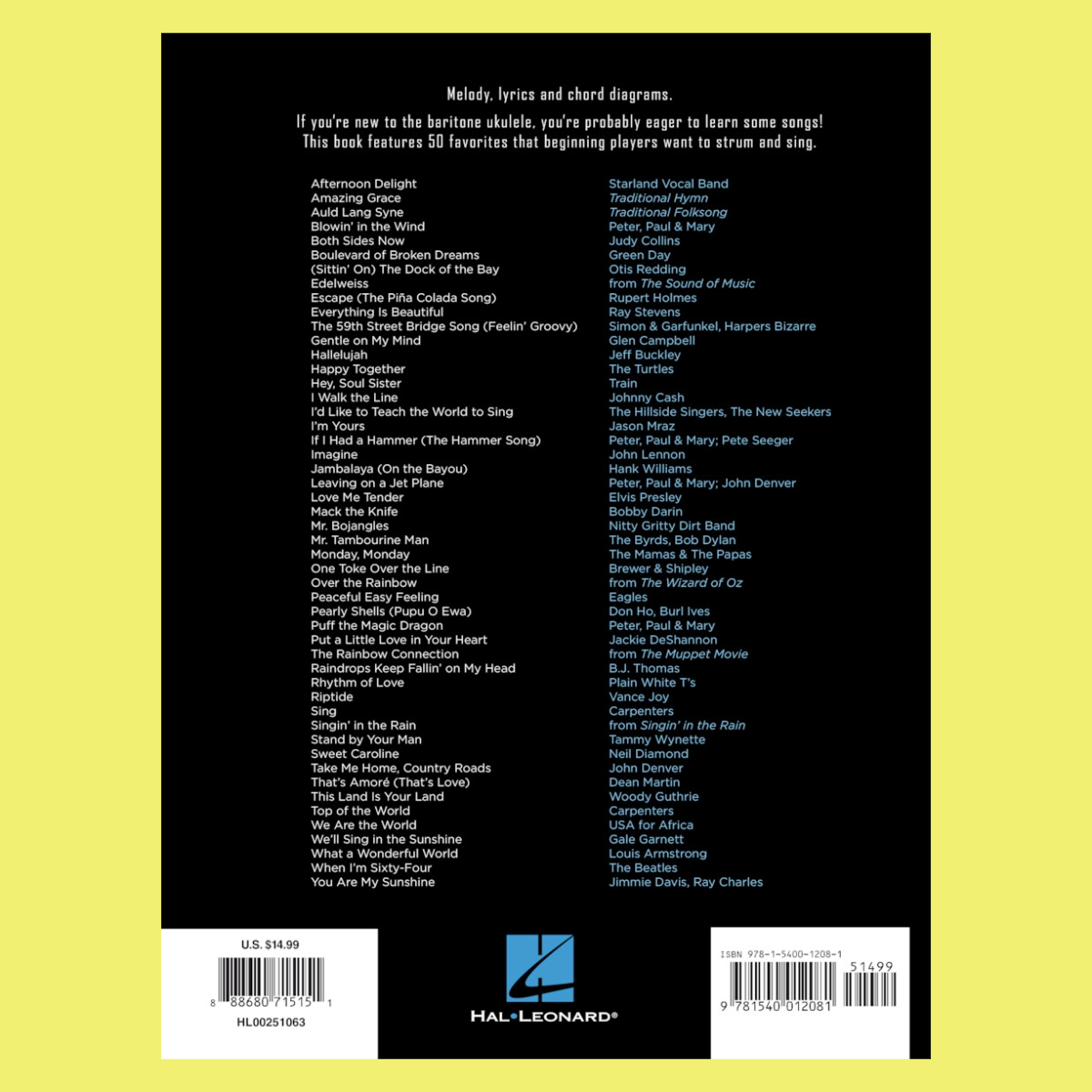 First 50 Songs You Should Play On Baritone Ukulele Book