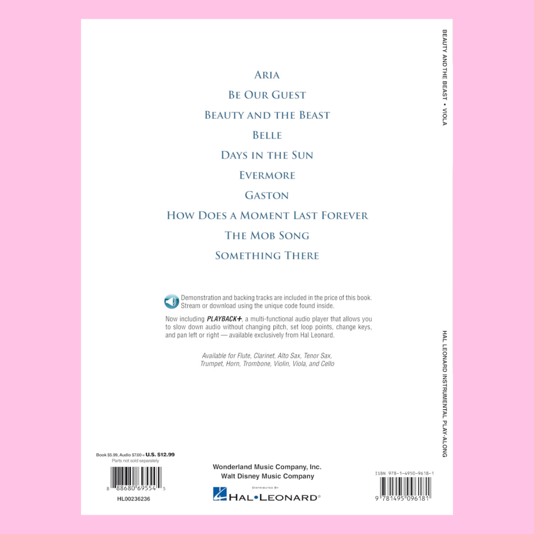 Beauty And The Beast For Viola Play Along Book/Ola