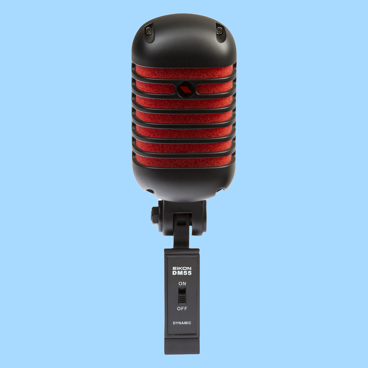 Eikon DM55V2RDBK Vintage Style Professional Vocal Dynamic Microphone - Satin Black & Red