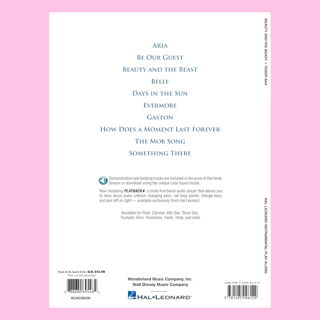 Beauty And The Beast For Tenor Saxophone Play Along Book/Ola
