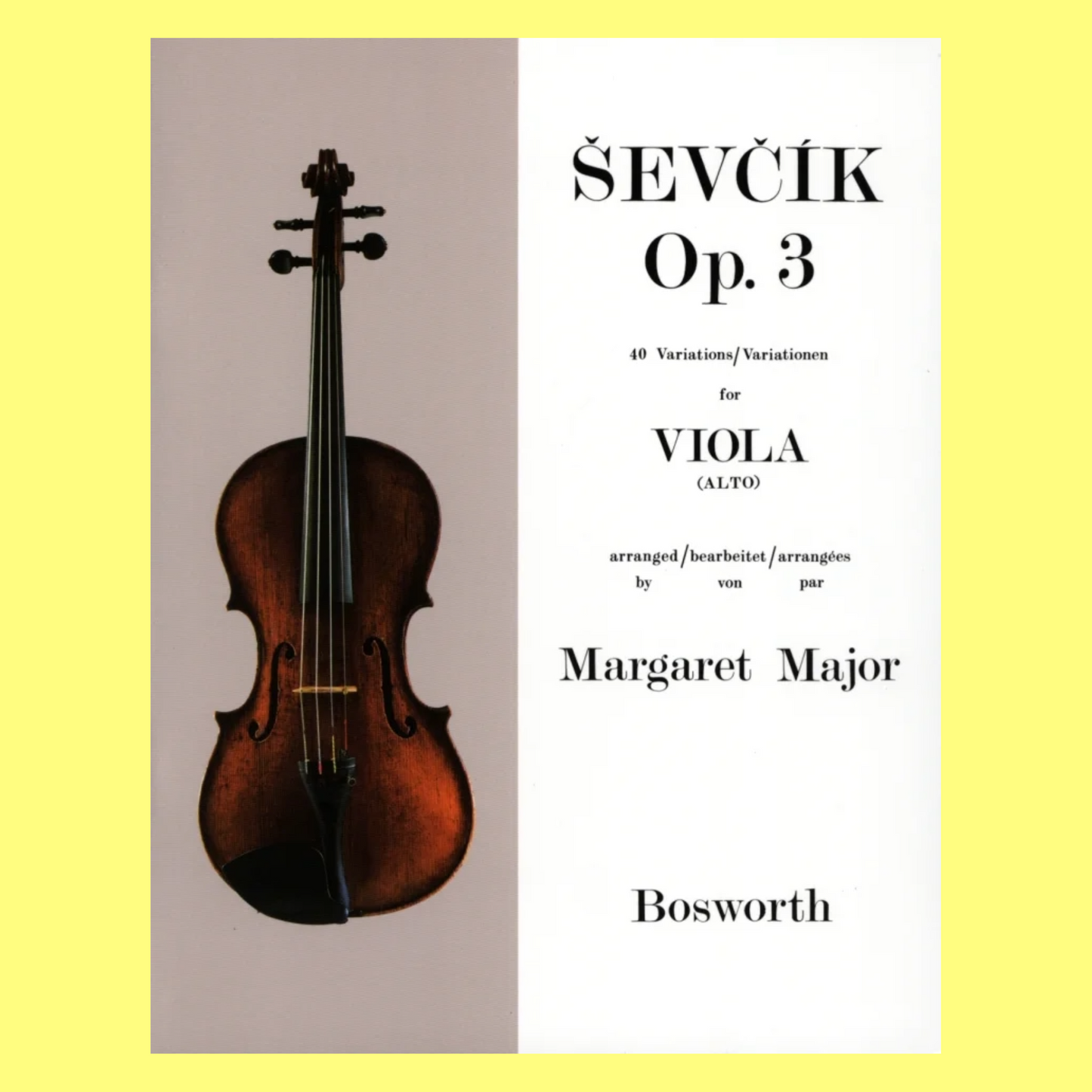Sevcik Viola Studies Opus 3 - 40 Variations Book