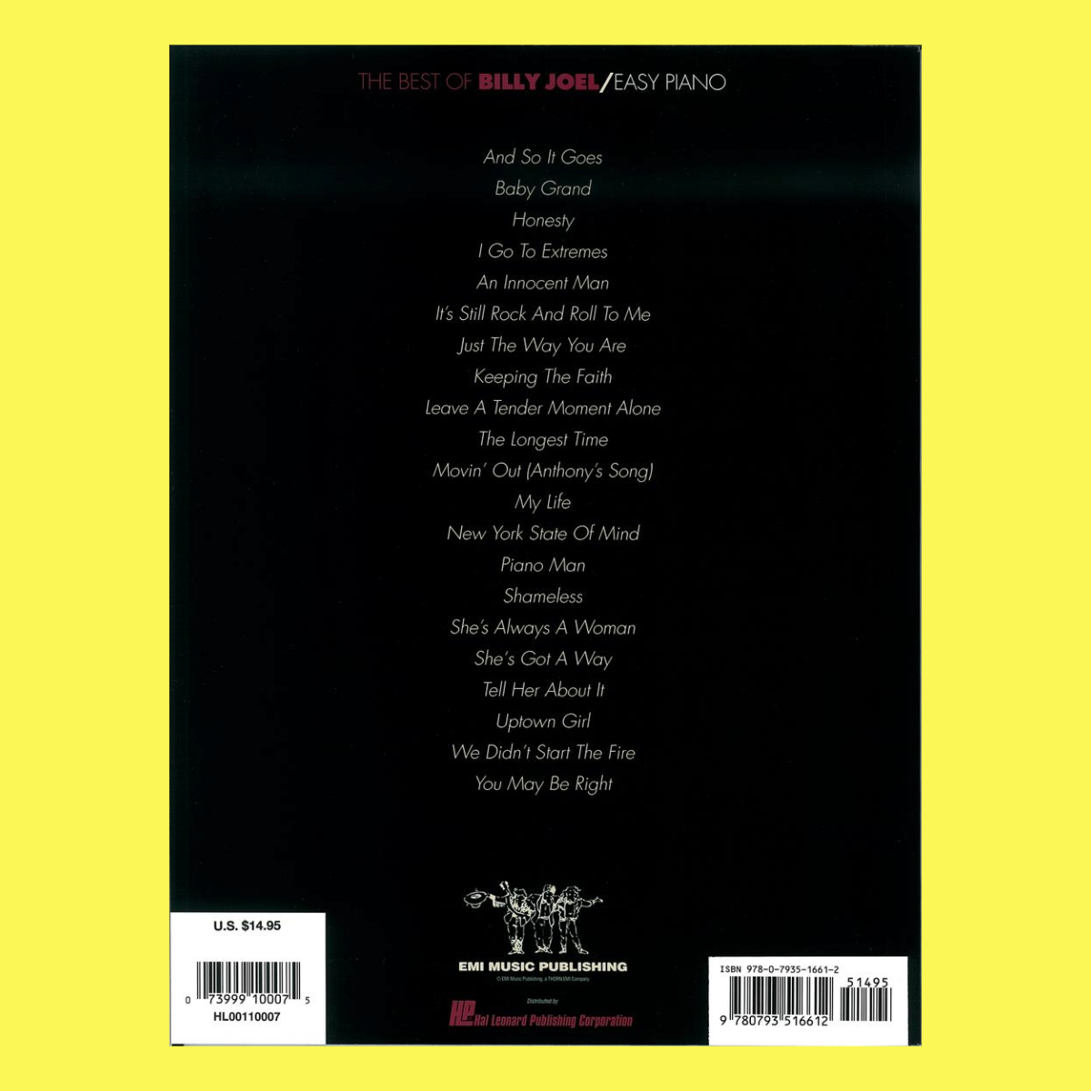 The Best Of Billy Joel - Easy Piano Book