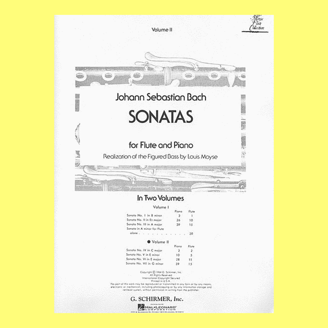 JS Bach - Sonatas Volume 2 for Flute and Piano Nos 4-7 Book