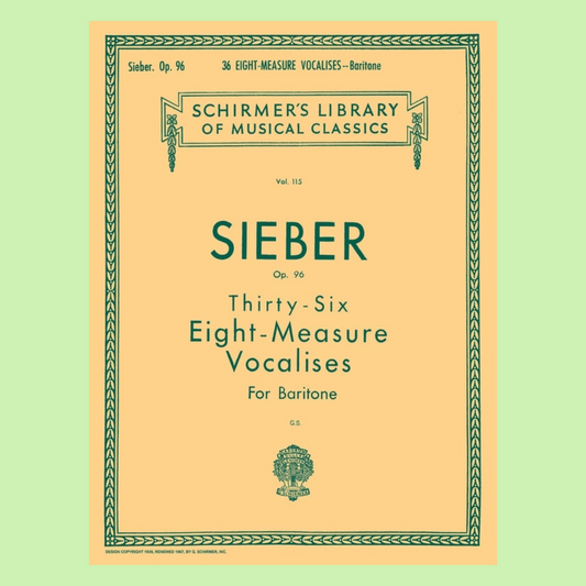 Sieber - 36 Vocalises Op 96 Baritone