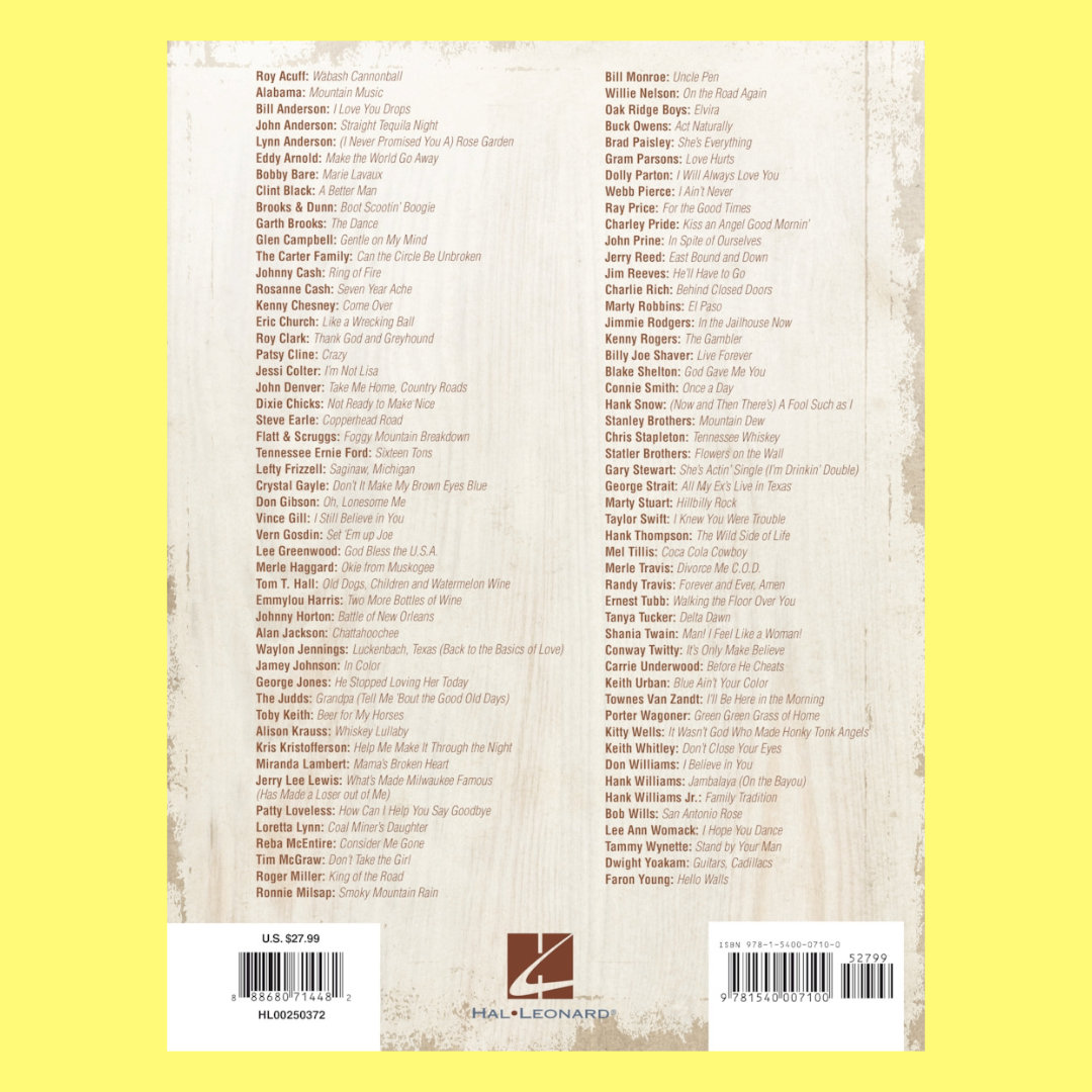 101 Greatest Country Artists PVG Book