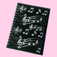 A6 Hardback Spiral Notebook - Music Notes Design