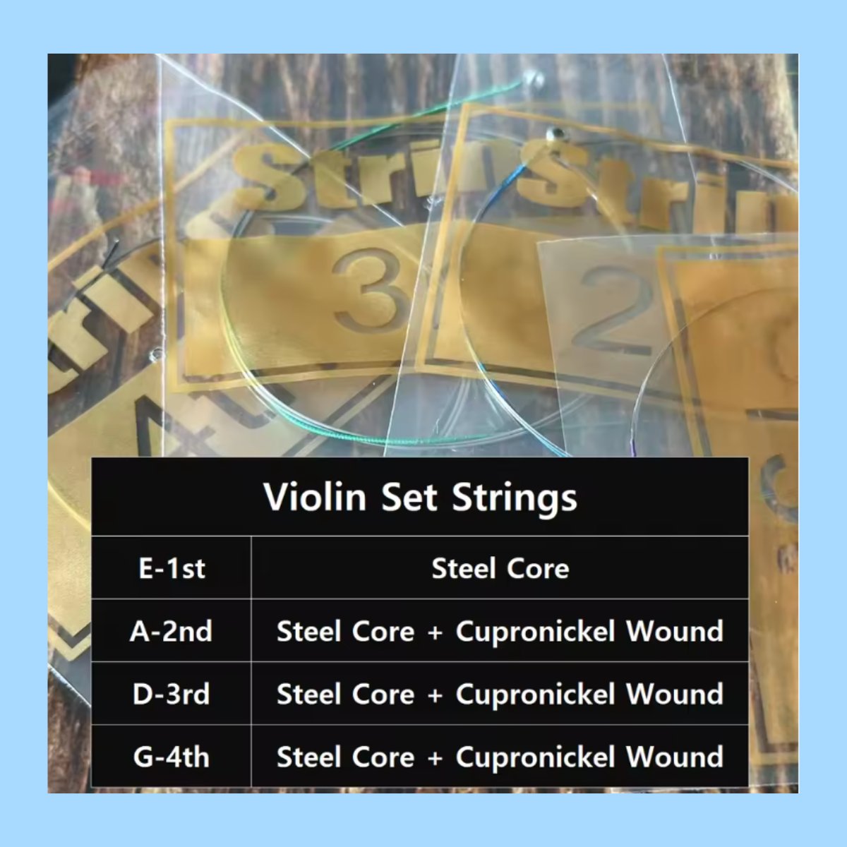 V01 - Student Violin Steelcore String Set (Practice/Rehearsal Set)