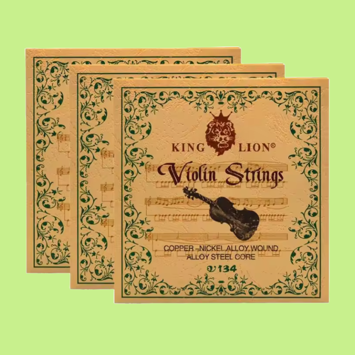 King Lion - Student Violin Steel Core Violin Strings Set (Practice/Rehearsal Set)