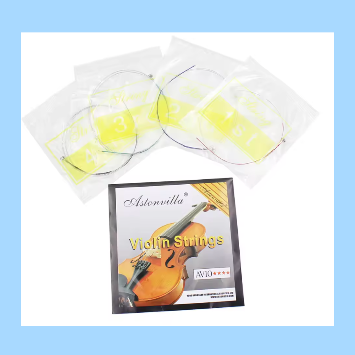 Astonvilla AV10 - Student 4/4 Violin Steel Core Violin Strings Set (Practice/Rehearsal Set)