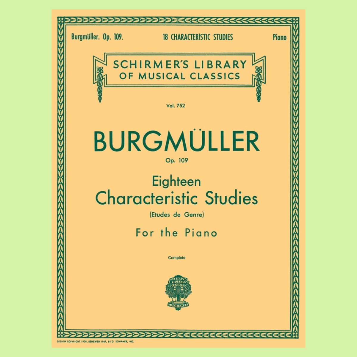 Burgmuller - 18 Characteristic Studies Op 109 Piano Book