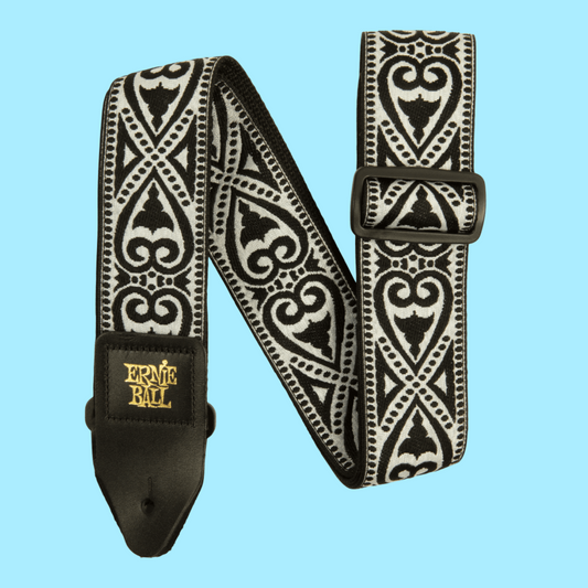 Ernie Ball Classic Jacquard Guitar/Bass Strap - Black Heart