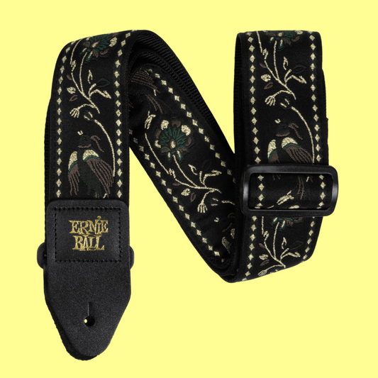 Ernie Ball Classic Jacquard Guitar/Bass Strap - Black Pleasant Pheasant