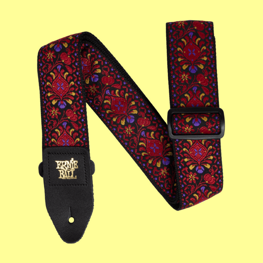 Ernie Ball Classic Jacquard Guitar/Bass Strap - Crimson Royal Bloom