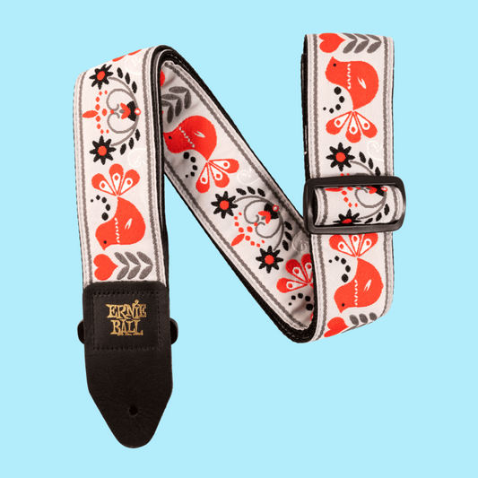 Ernie Ball Classic Jacquard Guitar/Bass Strap - Red Bird Winter