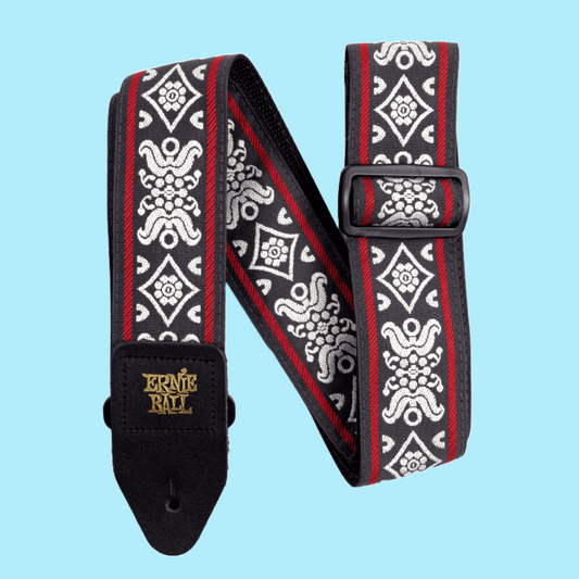 Ernie Ball Classic Jacquard Guitar/Bass Strap - Blackjack Red