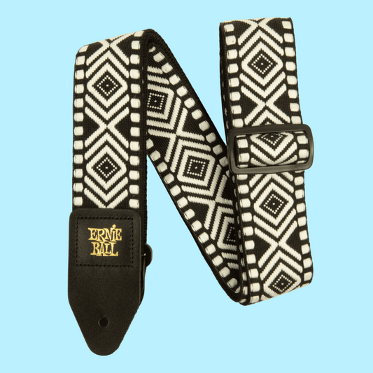 Ernie Ball Classic Jacquard Guitar/Bass Strap -  White Savannah