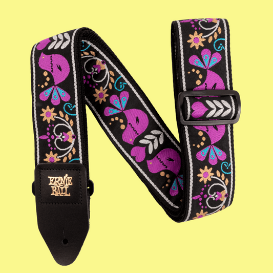 Ernie Ball Classic Jacquard Guitar/Bass Strap - Purple Bird Lupin