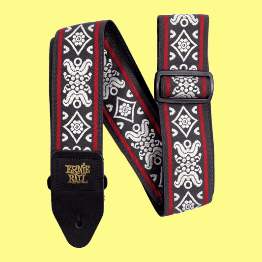 Ernie Ball Classic Jacquard Guitar/Bass Strap - Red Spanish Rose