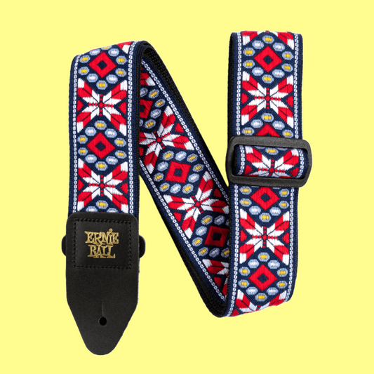 Ernie Ball Classic Jacquard Guitar/Bass Strap - Taos Fire Red