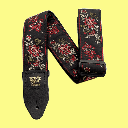 Ernie Ball Classic Jacquard Guitar/Bass Strap - Red Rose
