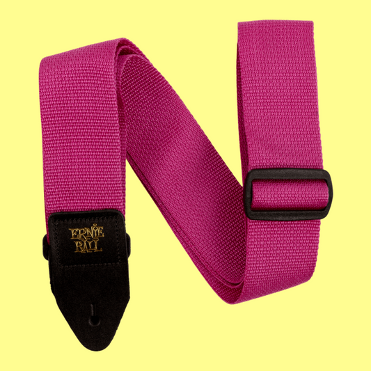 Ernie Ball Polypro Guitar/Bass  Strap - Raspberry & Black