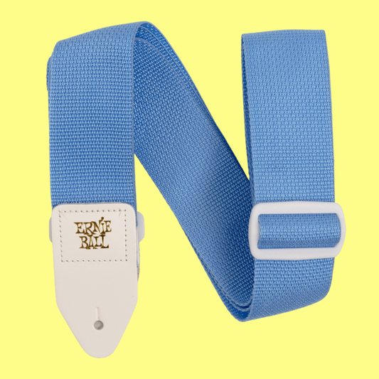 Ernie Ball Polypro  Guitar/Bass Strap - Soft Blue & White