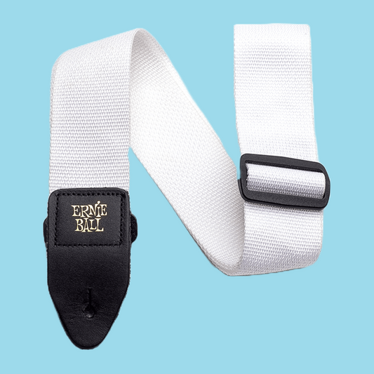 Ernie Ball Polypro Guitar/Bass Strap - White