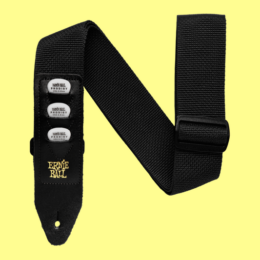 Ernie Ball Pickholder Polypro Guitar/Bass Strap - Black