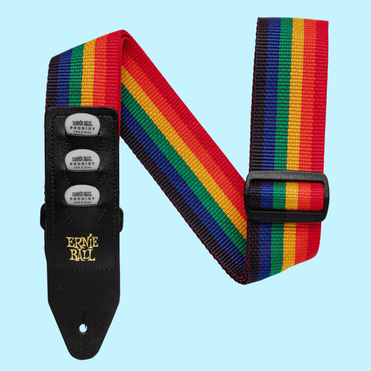 Ernie Ball Pickholder Polypro Guitar/Bass Strap - Rainbow