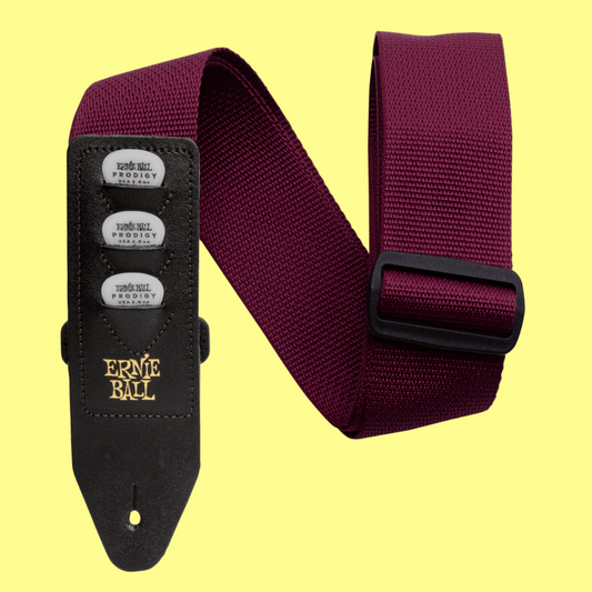 Ernie Ball Pickholder Polypro  Strap - Burgundy