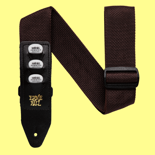 Ernie Ball Pickholder Polypro Guitar/Bass Strap - Brown