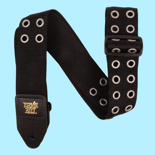 Ernie Ball Premium Poly Guitar/Bass Strap - Hole Lotta Metal - Silver