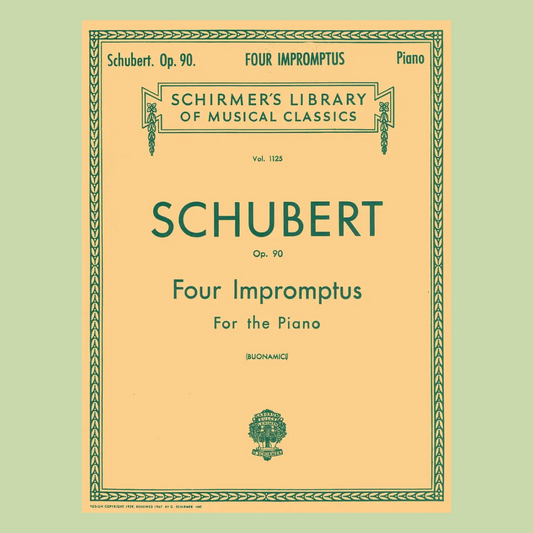 Schubert - 4 Impromptus Op 90 For Piano Book