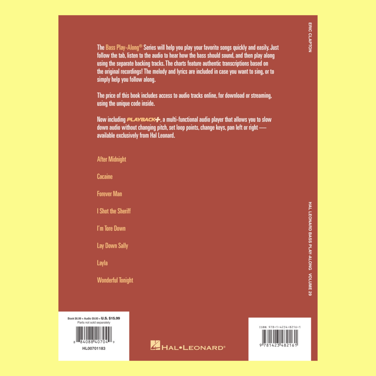 Eric Clapton Bass Play Along Volume 29 Book/Ola