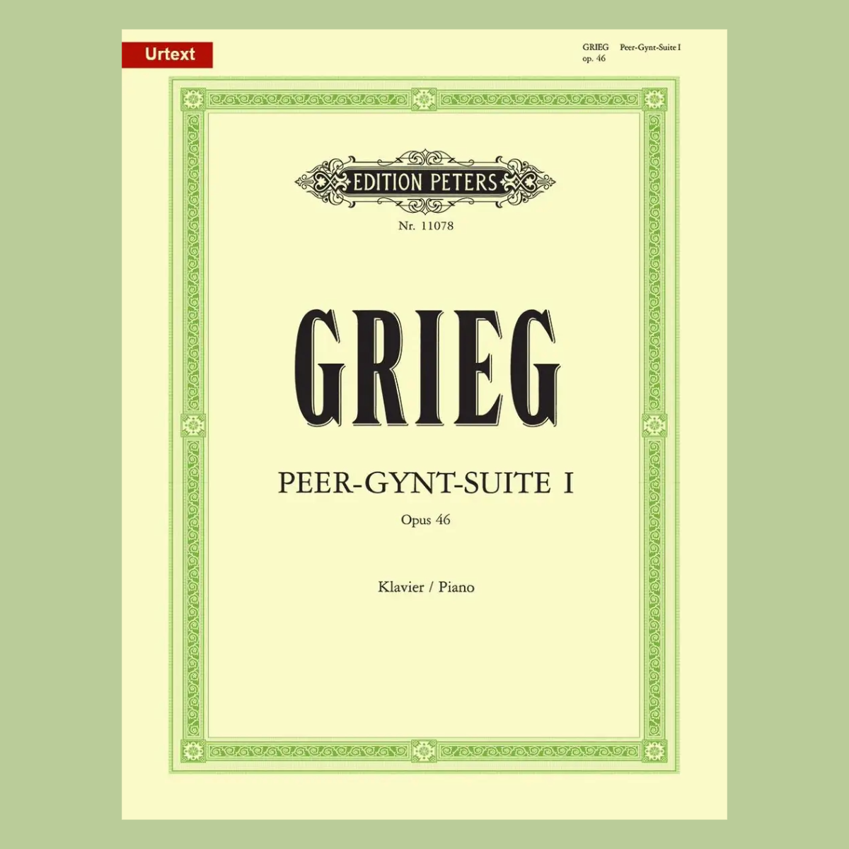 Grieg - Peer Gynt Suite No.1 Op.46 Piano Book (New Urtext Edition)
