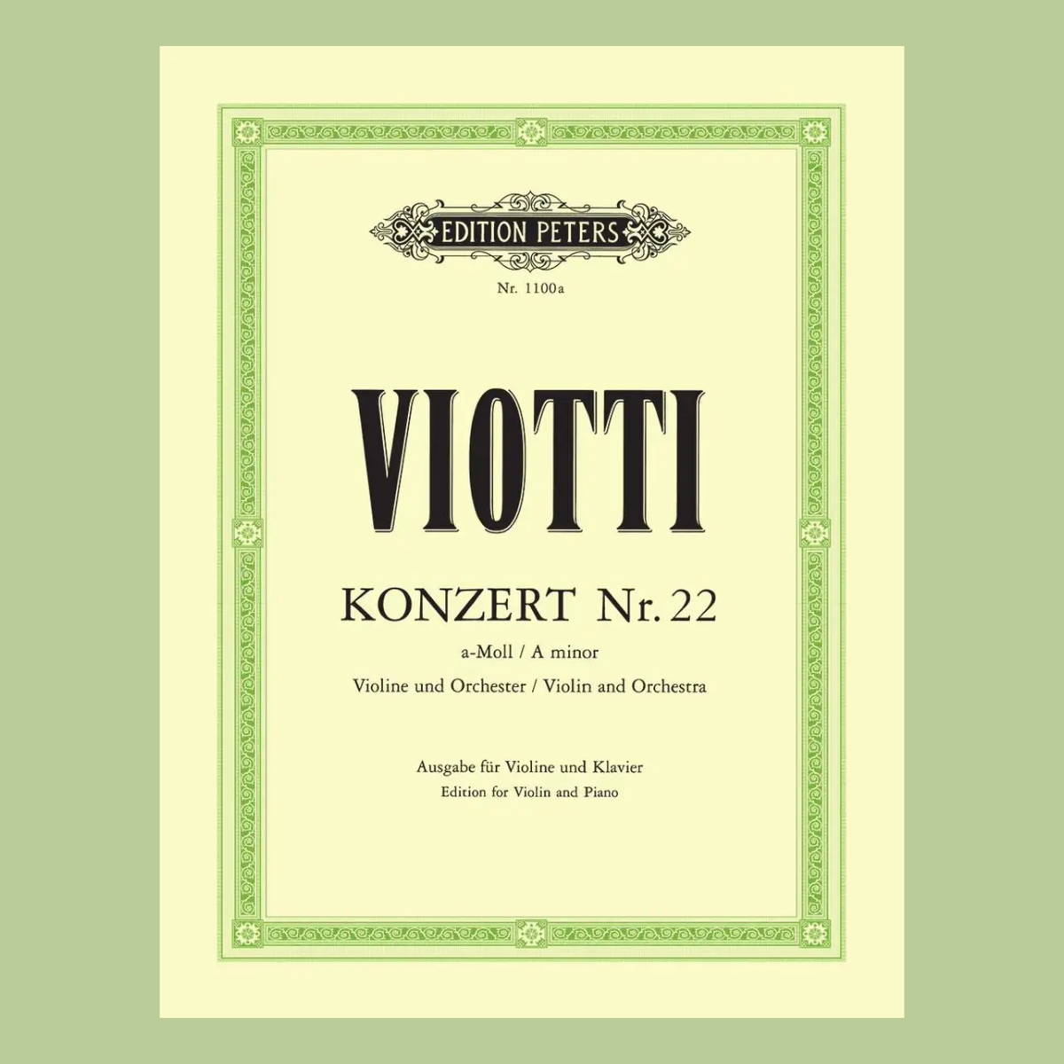 Viotti - Concerto No 22 A Minor Violin with Piano Accompaniment Book