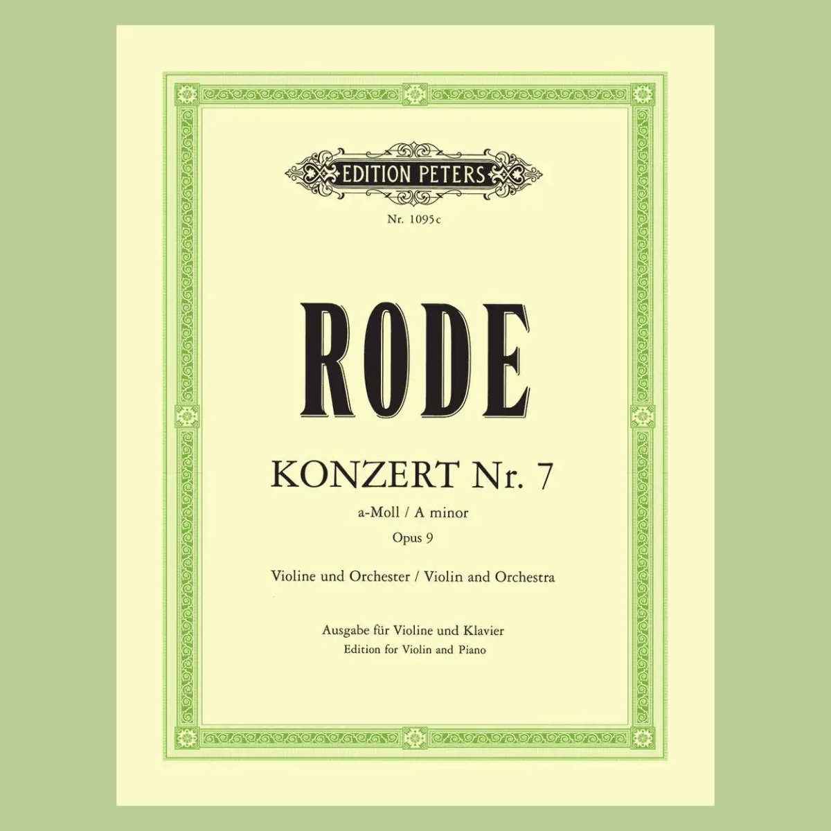Rode - Concerto No 7 A Minor Op 9 Violin with Piano Accompaniment Book